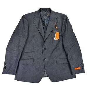 Tallia Mens Slim Fit Stretch Solid Suit Jacket Dark Blue 48R